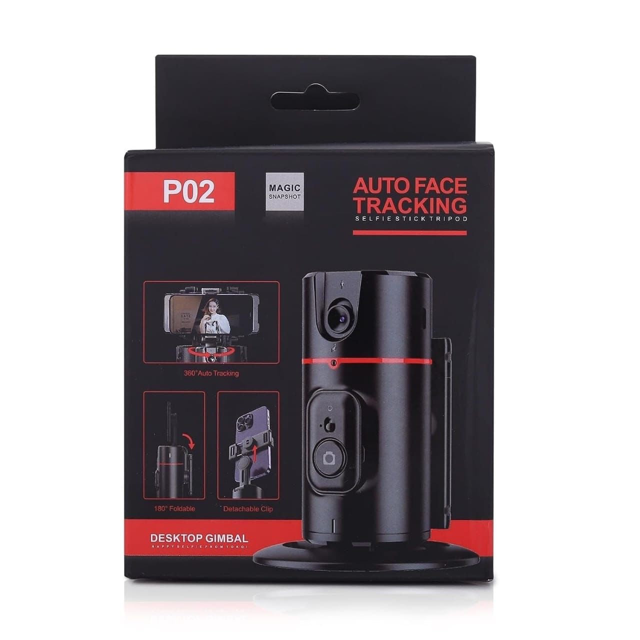 P02 Auto Face Tracker | 360° Smart AI Tracking Phone Holder