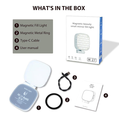 Magnetic 3-in-1 Selfie Ring Light with Mirror – MagSafe Compatible