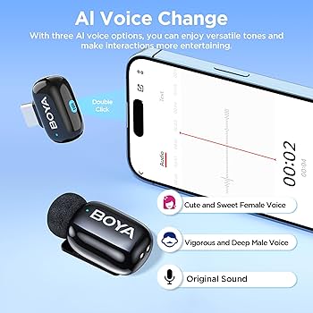BOYA Mini-23 Dual Type-C Microphone with AI Voice & Noise Cancellation