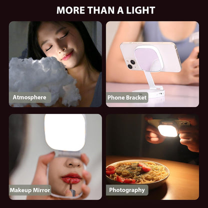 Magnetic 3-in-1 Selfie Ring Light with Mirror – MagSafe Compatible
