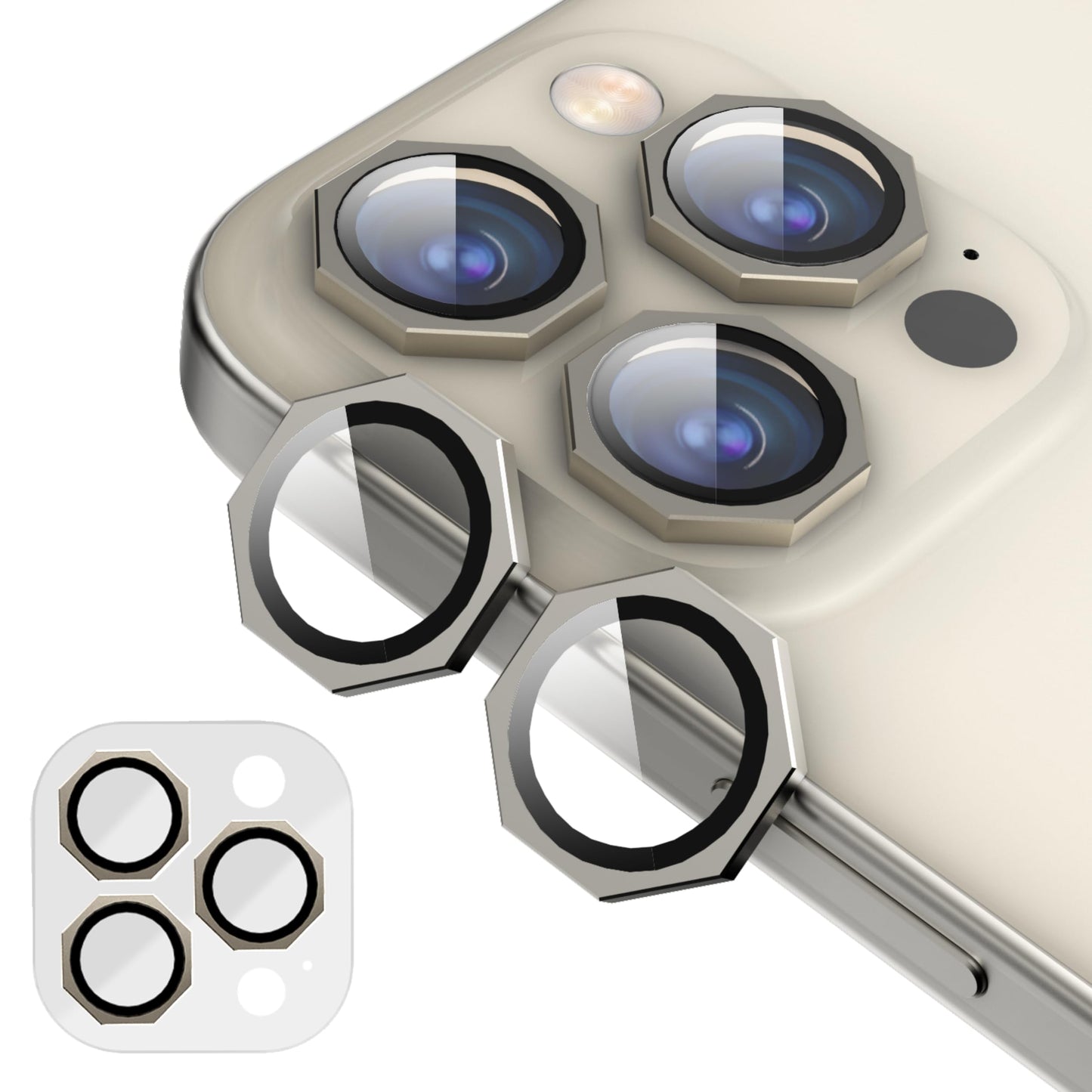 octagon shape camera protector for iPhone lens