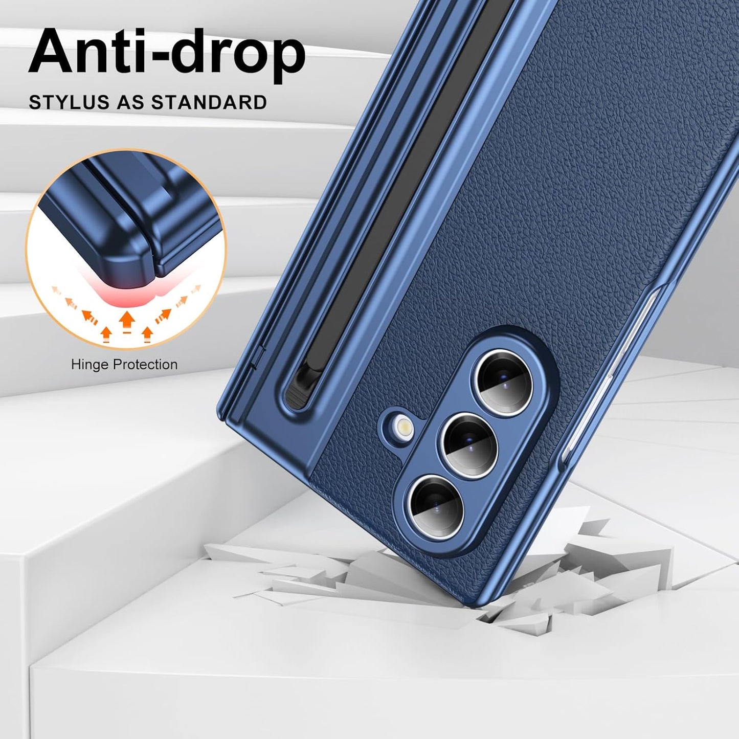 Premium leather protective case for Samsung Z Fold7 with stylus
