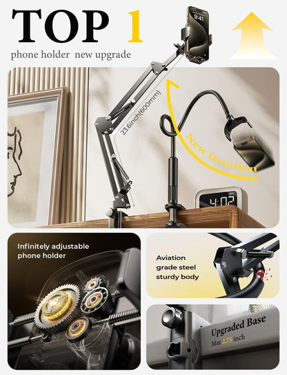 LISEN Gooseneck Phone Holder - Clamp on Desk