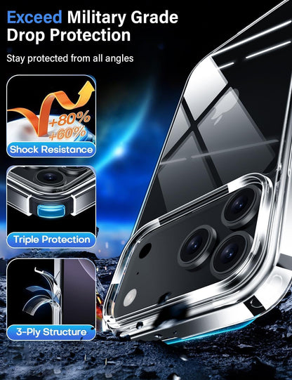 X-Level Space iPhone 17 Series Anti-Yellowing TPU Clear Case | Soft Edges | Camera Button Protection