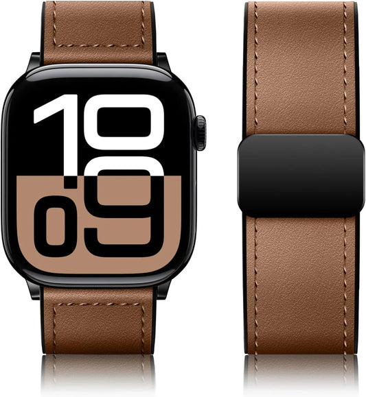 Magnetic Leather Apple Watch Band – Premium Comfort Strap