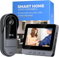 Winnes 1080P Wireless Video Doorbell with Camera & 4.3'' Screen - No WiFi / No Subscription