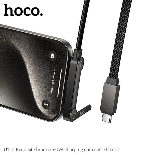 HOCO U150 USB C charging cable with phone holder stand
