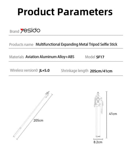 Yesido SF17 Tripod Leg Selfie Stand
