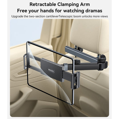 Yesido C294 360° Rotating Headrest Car Phone Holder – Extra Wide Clamp Long Arm Mount