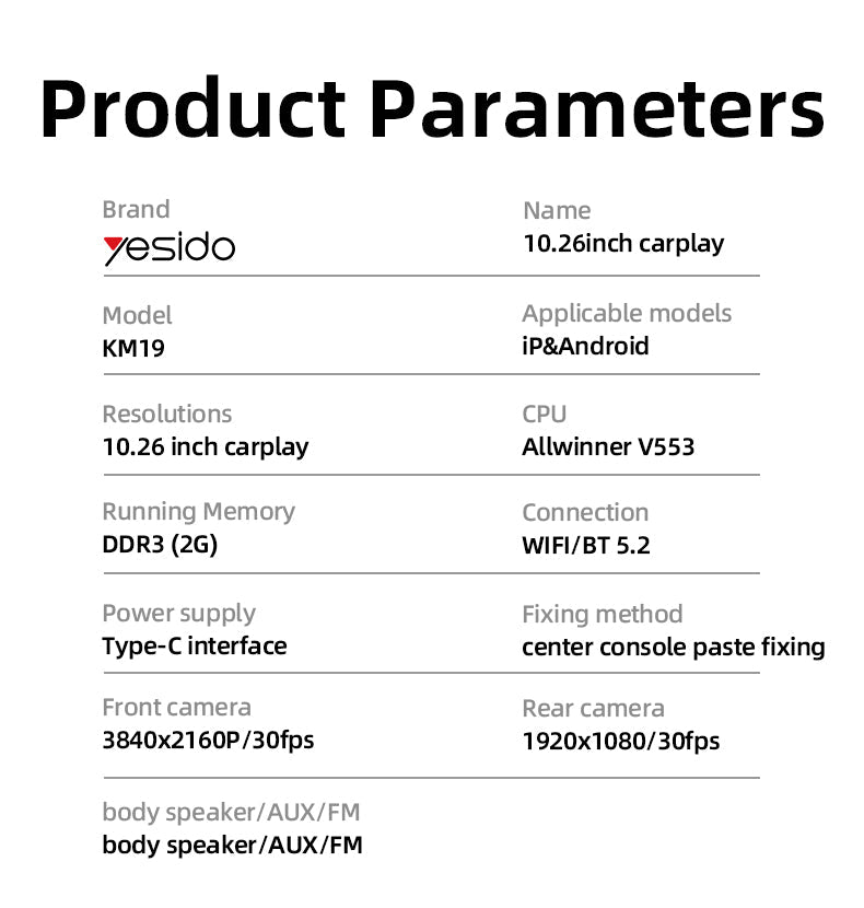 Yesido KM19 packaging