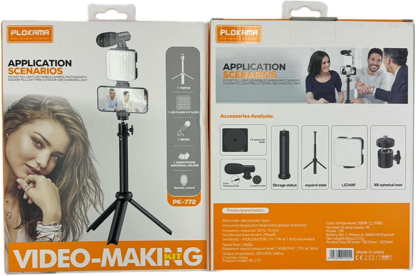 complete phone filming kit with tripod and LED light
