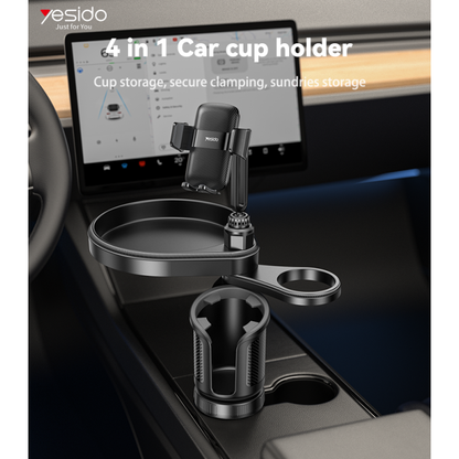 Yesido C274 720° Rotating Phone Mount – 4-in-1 Multifunctional Car Cup Holder