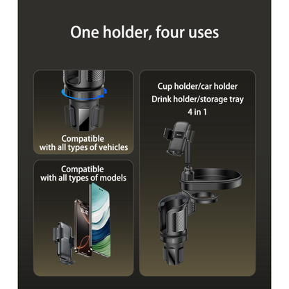 Yesido C274 720° Rotating Phone Mount – 4-in-1 Multifunctional Car Cup Holder