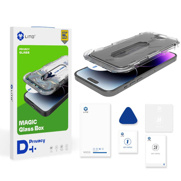 Lito Magic Box D+ Tools Privacy Full Glass Screen Protector for iPhone