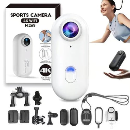 Mini 4K action camera thumb size compact design
