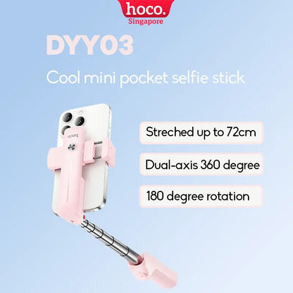 Pink Mini Pocket Selfie Stick 72cm HOCO DYY03