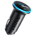 Dual-Port 52.5W High-Speed Car Charger – USB-C & USB-A (Anker ActiveShield 2.0)