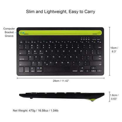 Close-up of Coteci dual mode keyboard showing compact layout.
