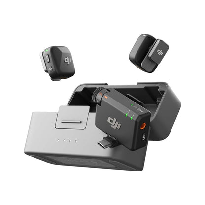 DJI Mic Mini wireless microphone system with 2 transmitters and receiver

