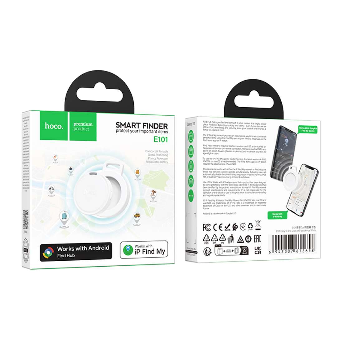 HOCO E101 Smart Finder (iOS & Android) – Black