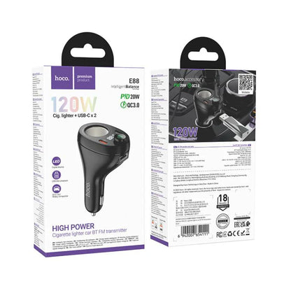 HOCO E88 Car Bluetooth FM Transmitter with Cigarette Lighter Charger