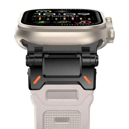 Apple Watch Armor Design Strap| FKM Rubber & Black Stainless Steel
