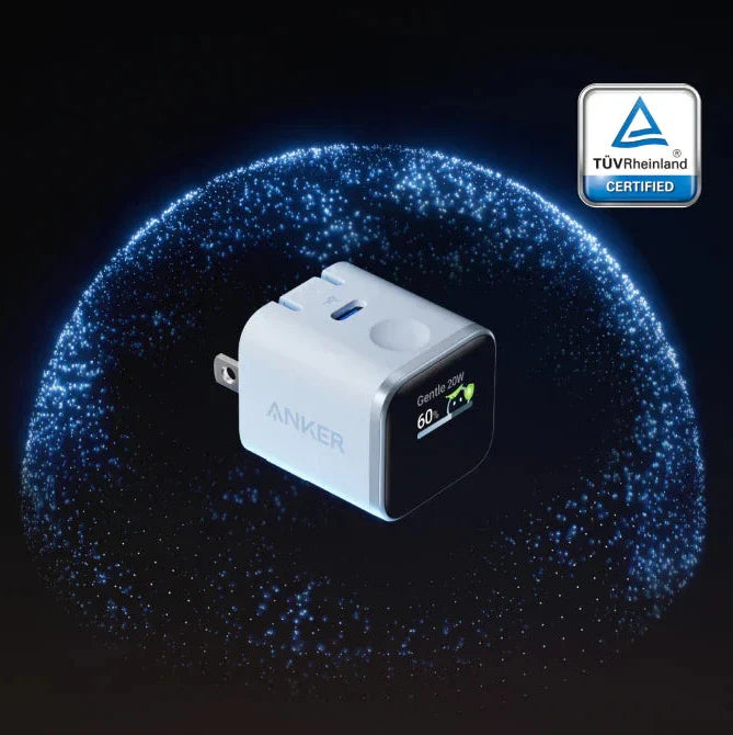 Anker Nano Charger 45W with smart display screen
