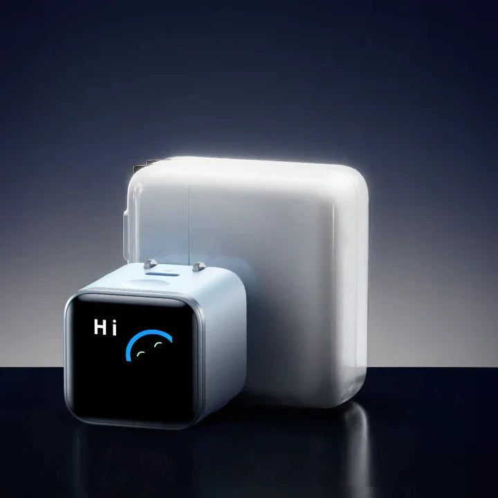 Portable Anker fast charging adapter with smart display
