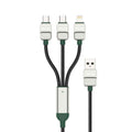 Braided Cable  3-in-1 Braided Cable USB-A to USB-C + USB-C + Lightning 1.2m 60W Green Lion