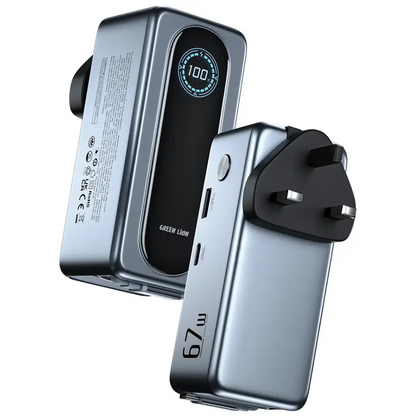 Green Lion Evera 15000mAh power bank and 67W charger in gray