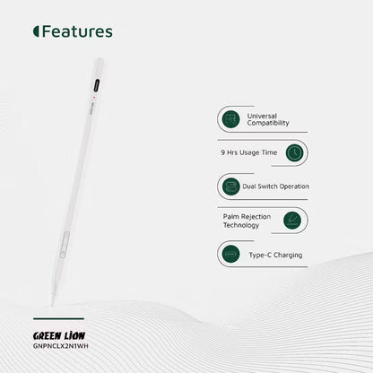 Green Lion Pencil X Universal Pen & iPad – Precision Stylus & Writing Tool - Palm Rejection