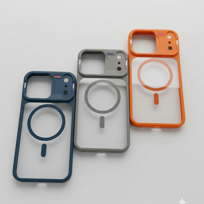iPhone Clear MagSafe Case with Camera Cover – Shockproof Transparent Protective Cover