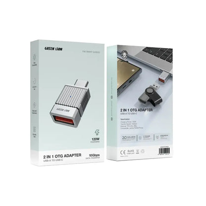Green Lion USB A to USB C adapter for fast data transfer and charging