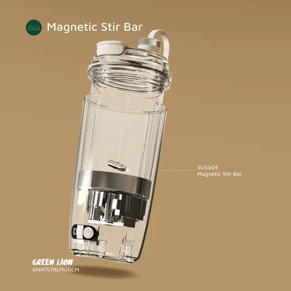 Rechargeable auto stirring mug with magnetic mixer
