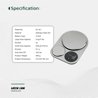 Dual Platform Kitchen Scale Green Lion – 5kg & 500g High Precision