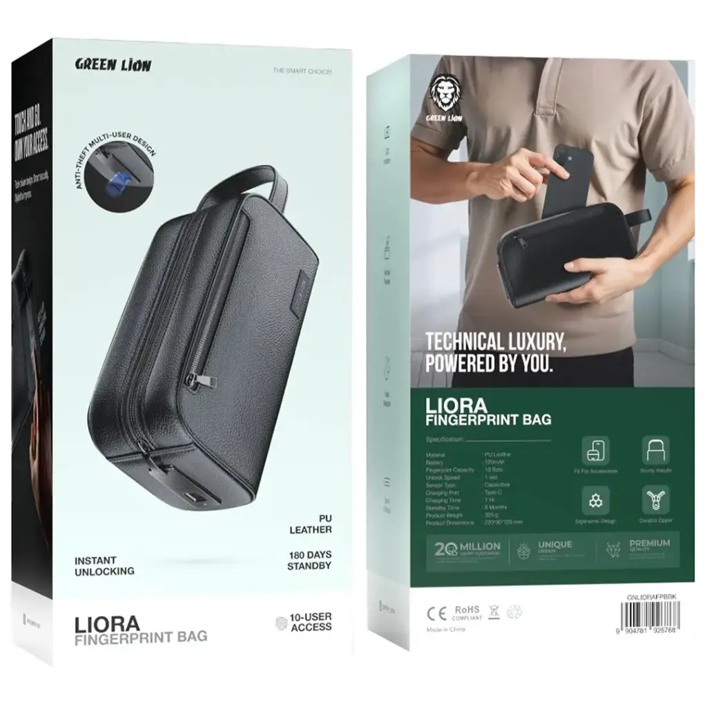 Green Lion Liora Fingerprint Handbag