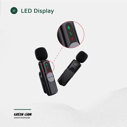 Clip on Green Lion microphone with noise reduction technology gm76-x
