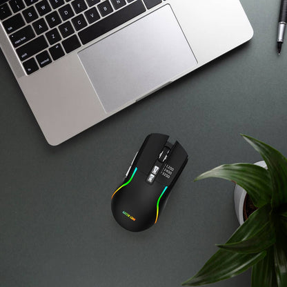 Green Lion Rechargeable Gaming Mouse – High-Precision Wireless RGB