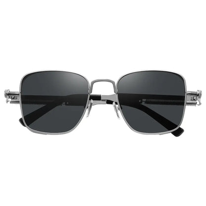Polarized lenses on Green Lion Sentina sunglasses close-up
