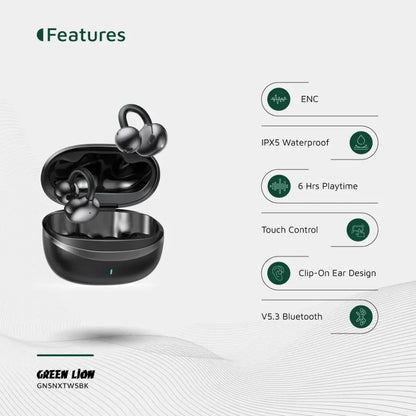 Clip On Earbuds Sonix  Green Lion