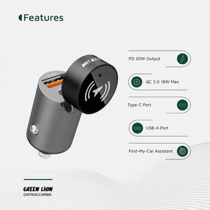 Green Lion Tracker Dual Port Car Charger