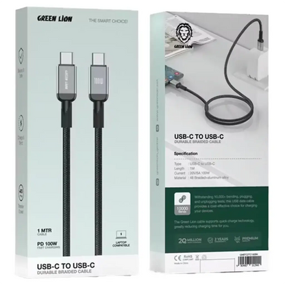 Durable braided USB-C fast charging cable 1 meter
