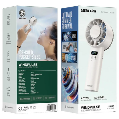 Green Lion Windix Pro personal cooling fan with USB-C charging
