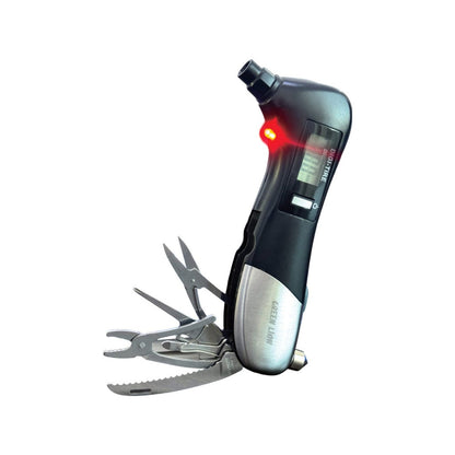Green Lion Digital Tire Pressure Gauge 9-in-1 Rescue Tool - LED Flashlight