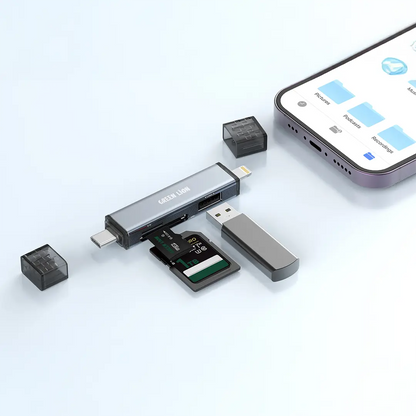 Green Lion card reader portable design with keychain attachment