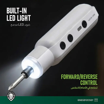 Green Lion GSD-12 Cordless Screwdriver with 12-in-1 precision bits