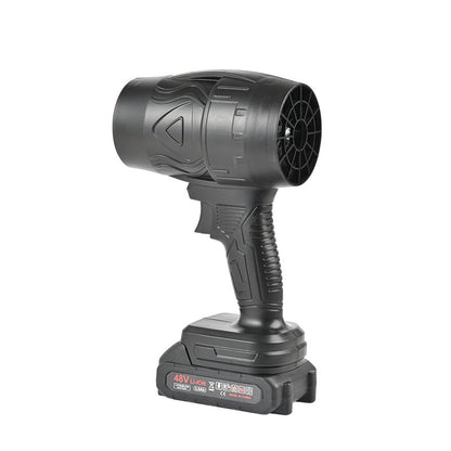 48V portable cordless dust cleaner with 2 rechargeable lithium batteries included, front view showing body and nozzle
