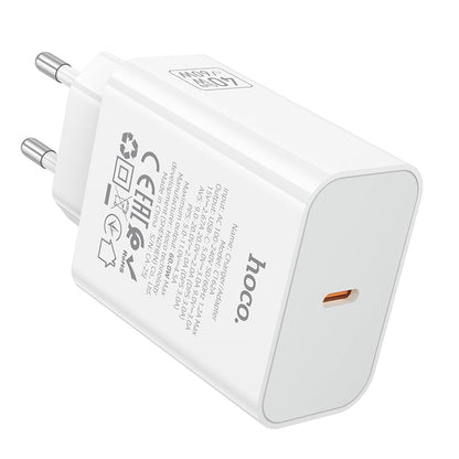 Fast charging USB-C wall adapter HOCO C162A EU plug
