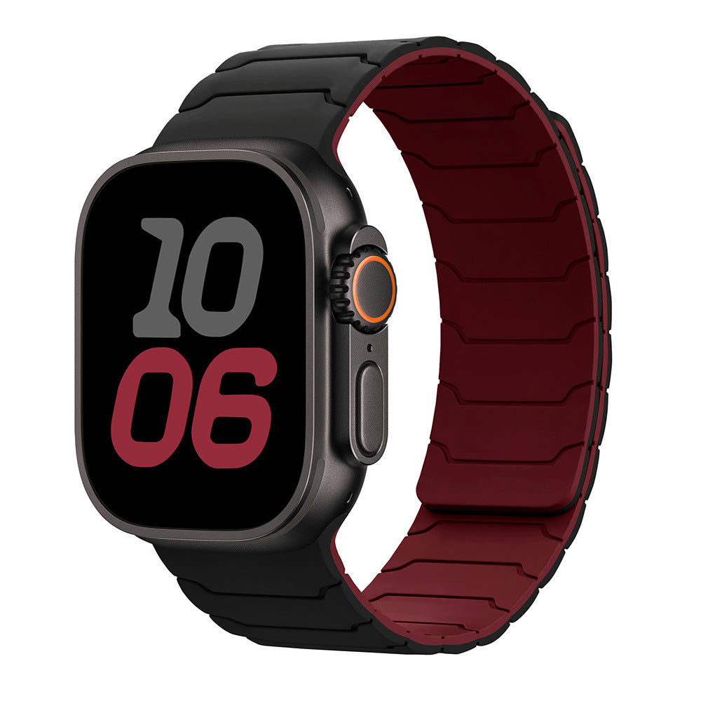 Magnetic silicone Apple Watch band – Black