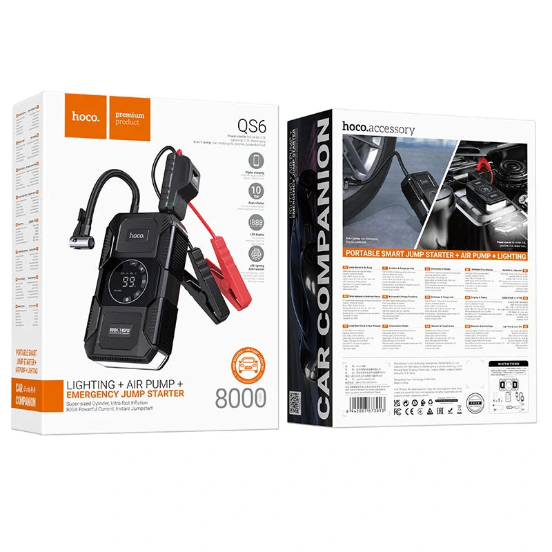 HOCO QS6 intelligent air pump and car jump starter
